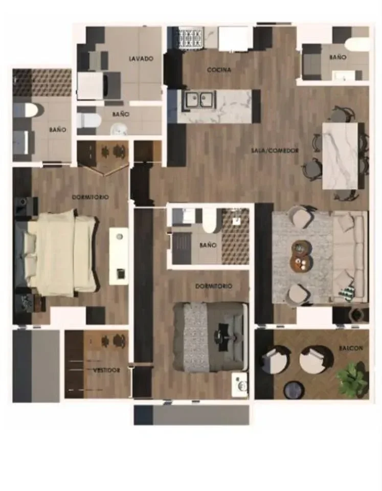 Zona Universitaria: appartement 1 ch. · 59.17 m² à vendre - 3