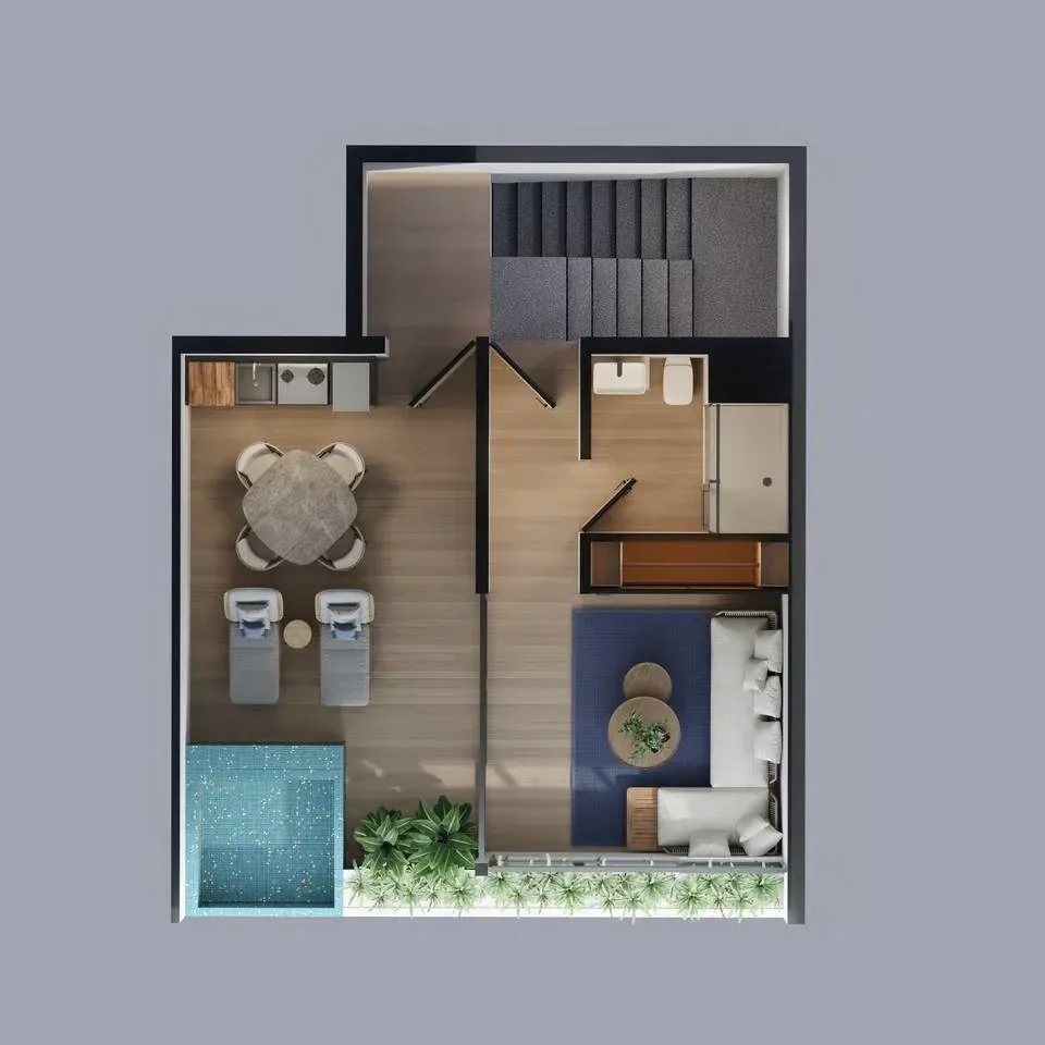 Apartamento en Playa Punta Popy, 44.8 m² en venta
