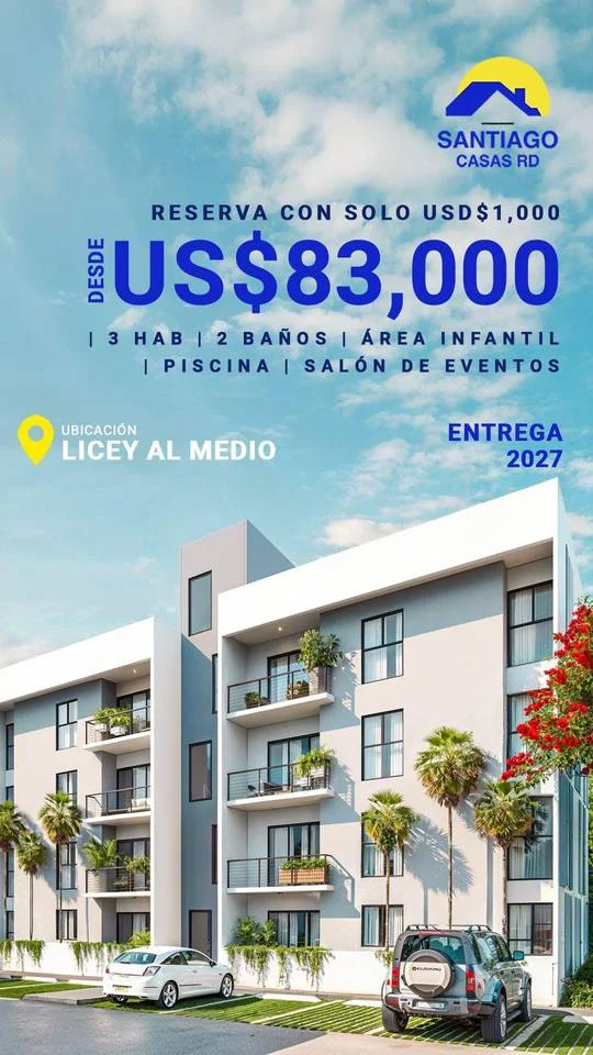 Apartment for sale — Licey Abajo, Licey al Medio (3 bed)