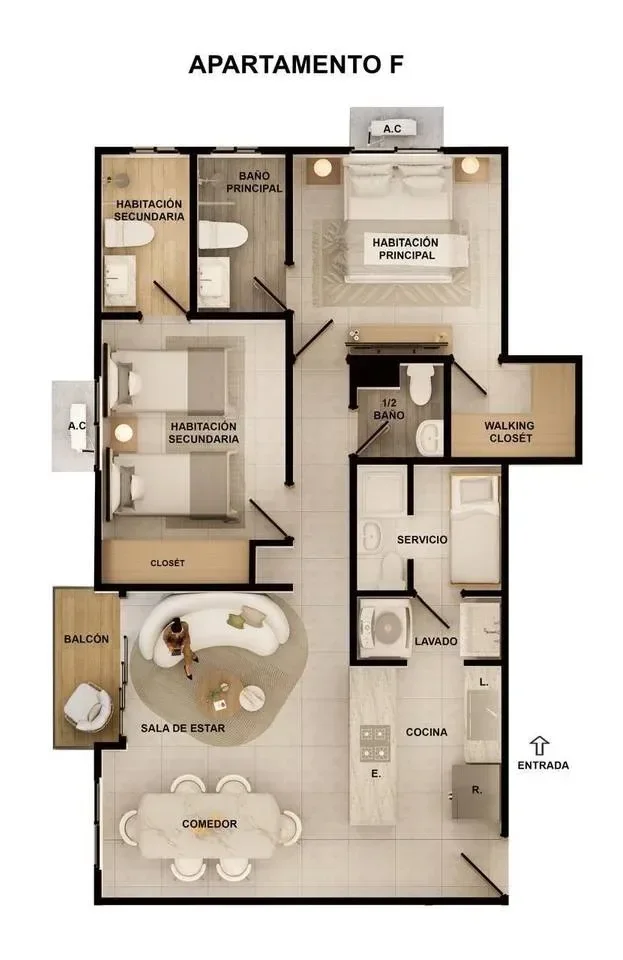 Apartment in Gazcue, 59 m² for sale - 2