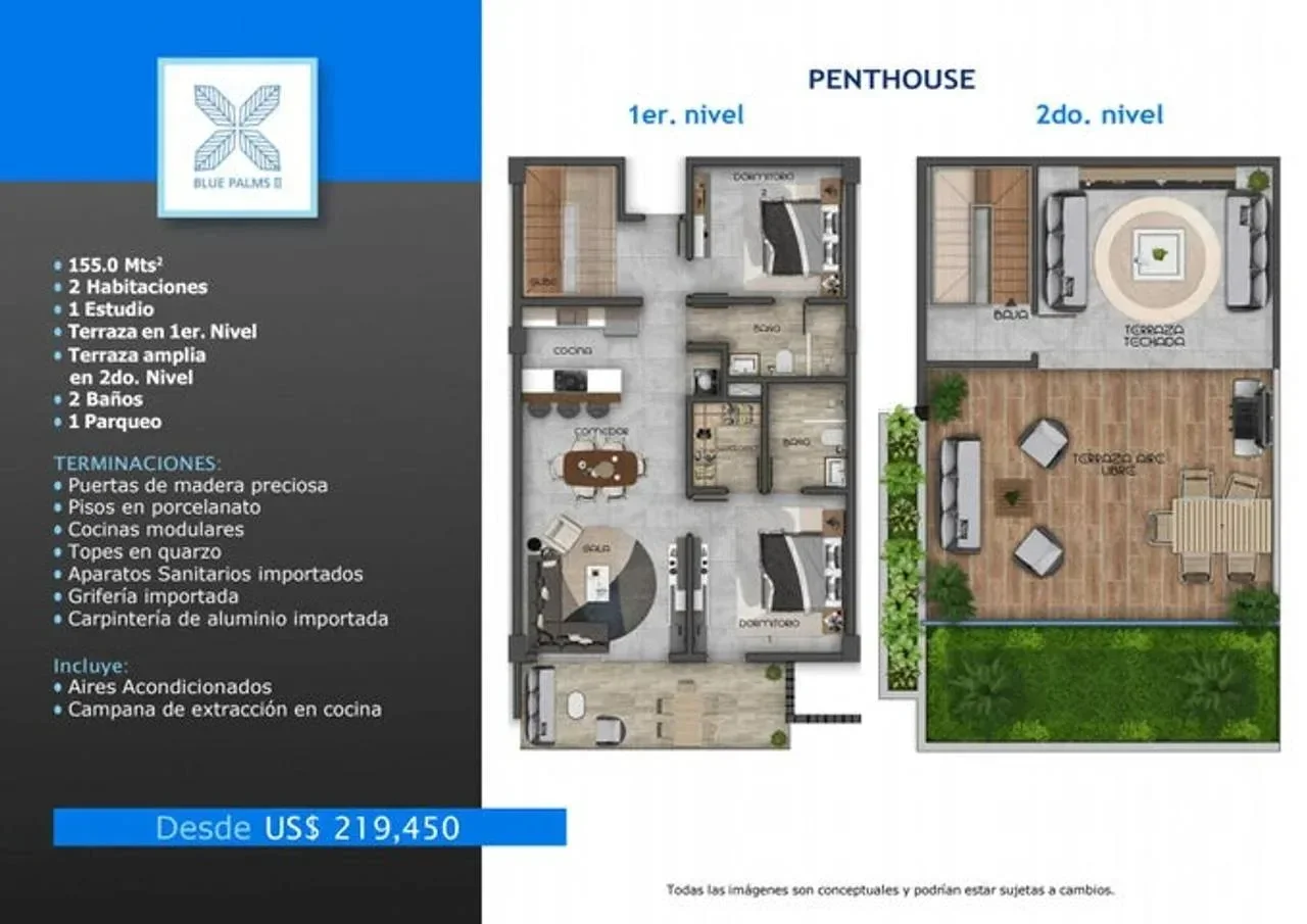Penthouse en Ciudad las Canas, 155 m² en venta - 2